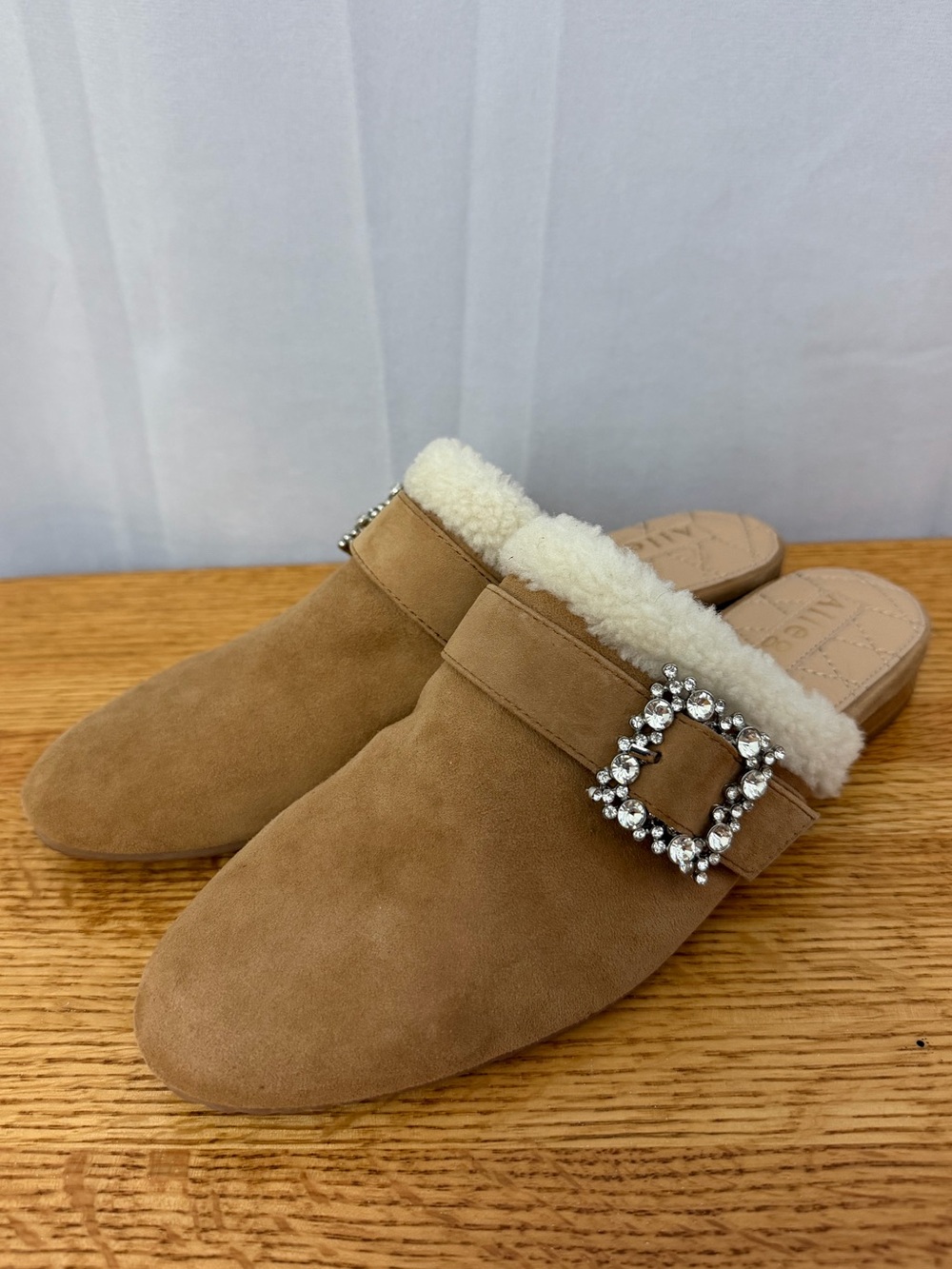 Allegra James Sherpa Trim Slip On Mules Womens Size 7.5